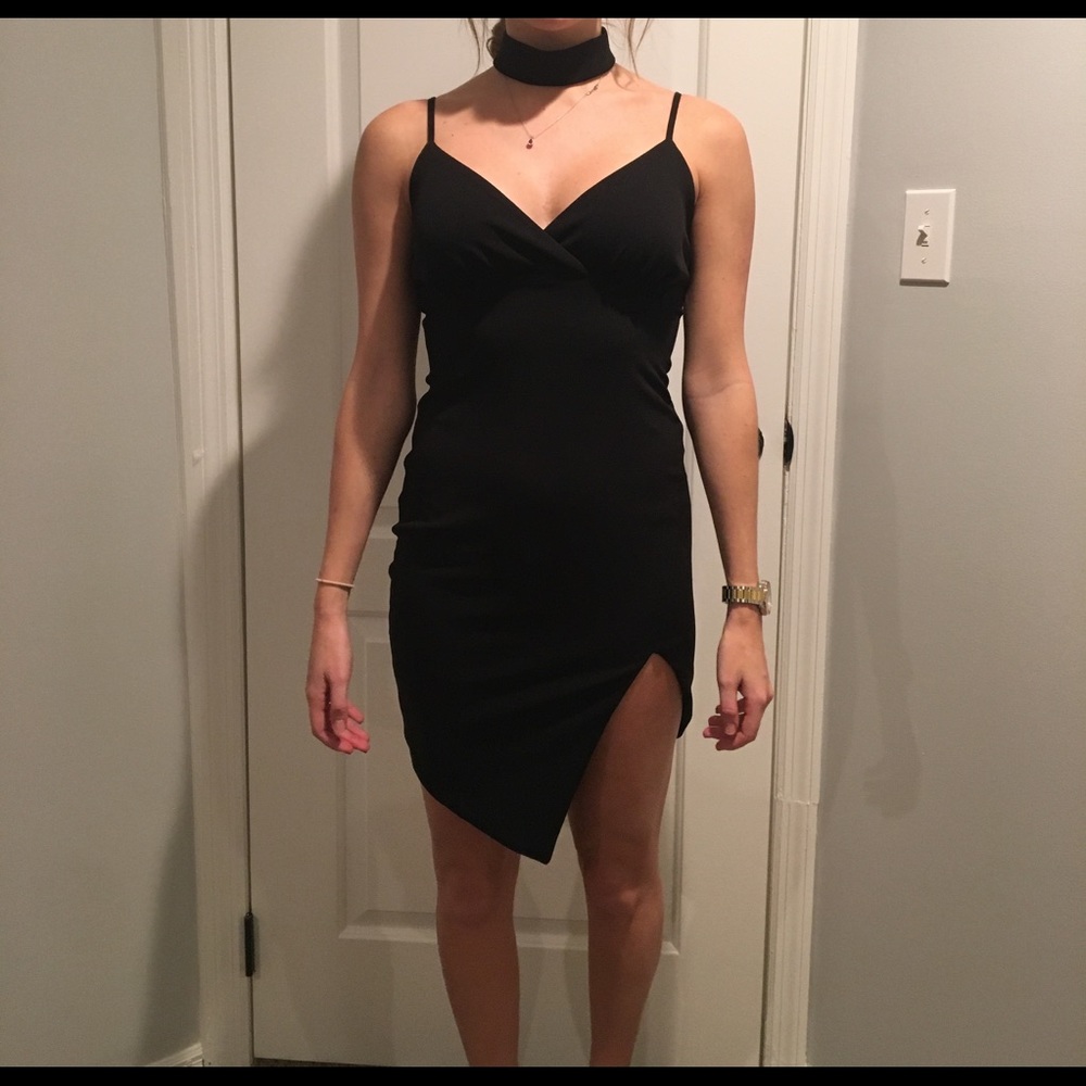 Black asymmetrical dress